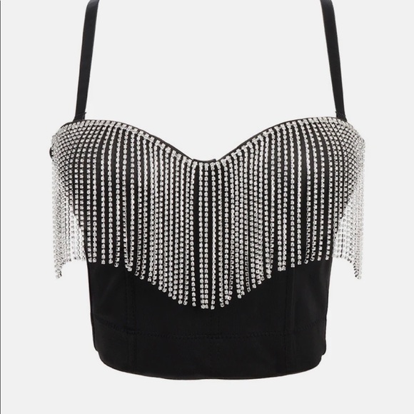 Selena look alike black embellished fringed bustier - Picture 9 of 15
